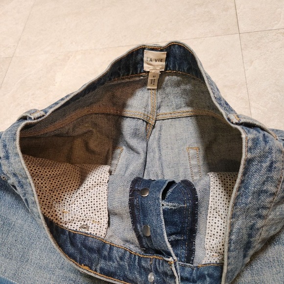 La Vie Rebecca Taylor Patched Velvet & Rigid Blue Denim Jeans Womens Size 27 - Picture 7 of 16